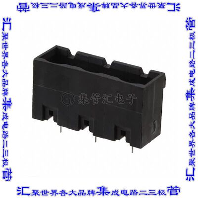 1903096 端子块连接器3POS接头公引脚带罩7.62mm黑色垂直通孔