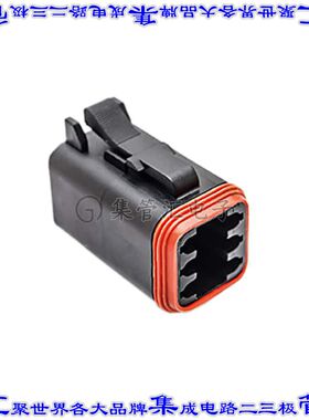 AT06-6S-RD01BLK 矩形连接器外壳6POS插头3排母形插口黑色自由悬