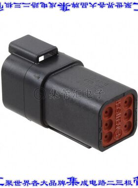 DT04-6P-CE02 矩形连接器外壳6POS插座3排公形引脚黑色自由悬挂