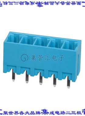 TBP02R2-381-05BE 端子块连接器5POS接头公引脚带罩3.81mm蓝色垂