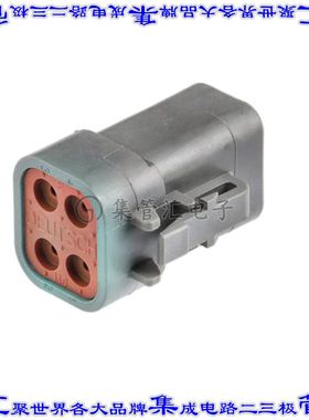 DTP06-4S-C015 矩形连接器外壳4POS插头2排母形插口灰色自由悬挂