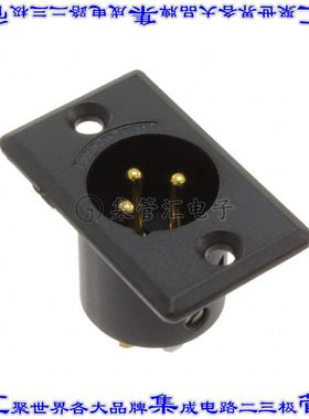 D3MBAU 圆形连接器3POS插座公形引脚焊杯镀金面板安装