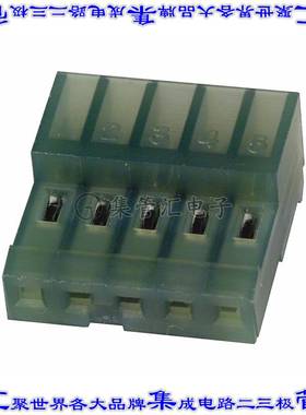 3-640443-5 矩形连接器5POS插座2.54mm母插口绿色IDC锡自由悬挂直