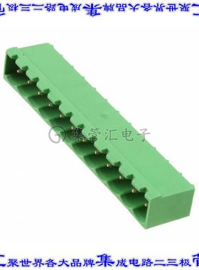 1-796644-2 端子块连接器12POS接头公引脚带罩5mm绿色90DEG通孔