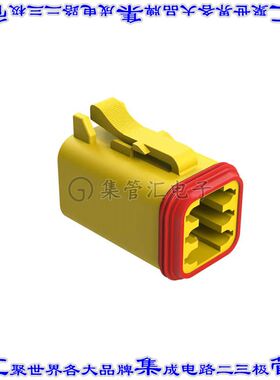 AT06-6S-YEL 矩形连接器外壳6POS插头2排母形插口黄色自由悬挂