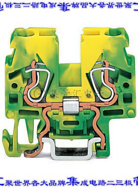 870-917 端子块连接器2POS接地地面5.0mm绿色黄色12-28AWG