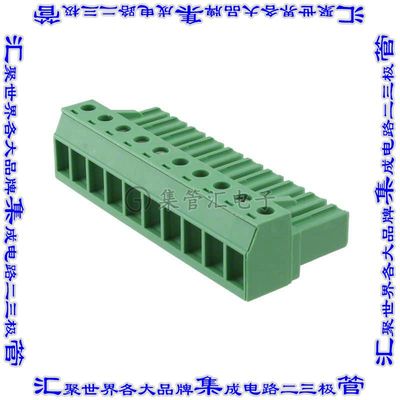 1804988 端子块连接器10POS插头母插口7.62mm绿色自由悬挂
