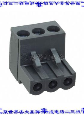 2305909-3 端子块连接器3POS插头母插口5mm黑色自由悬挂