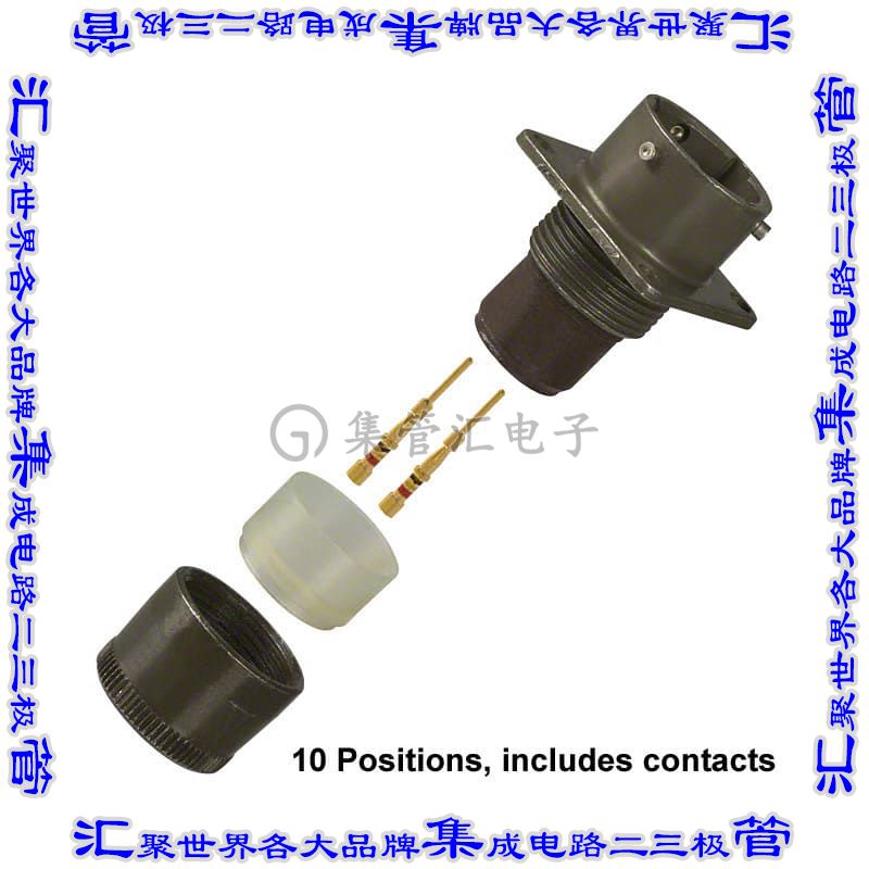 MS3120E12-10P 圆形连接器10POS插座公形引脚压接镀金面板安装