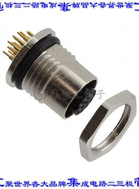 1436806 圆形连接器17POS插座母插口焊接镀金面板安装通孔