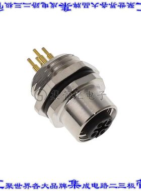 ALBKF12-FMBR4-S0 圆形连接器4POS插头母插口焊接面板安装通孔