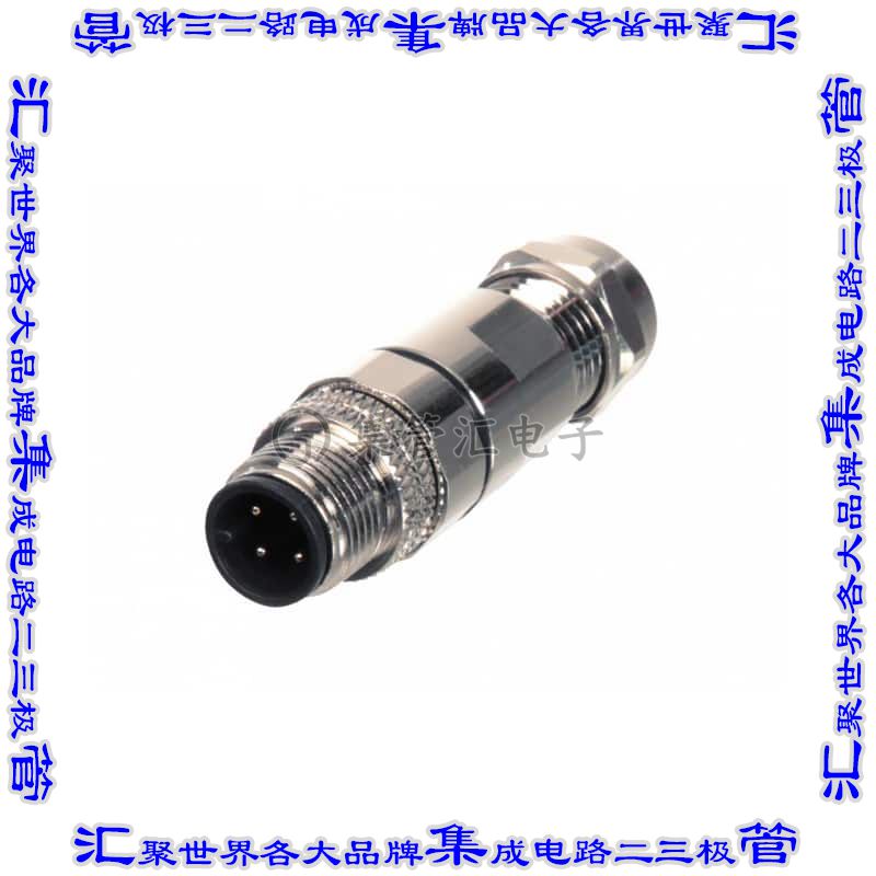 A-M12-05-MGMB-GHB1 圆形连接器5POS插座公形引脚焊杯镀金自由悬