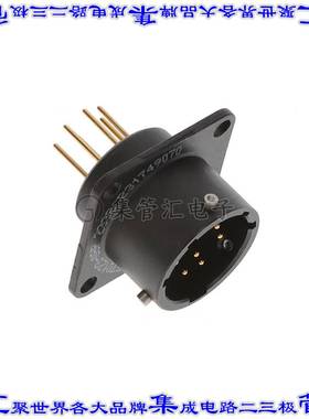 93-570123-08P 圆形连接器8POS插座公形引脚焊杯镀金面板安装