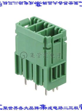 1720589 端子块连接器3POS接头公引脚带罩7.62mm绿色垂直通孔