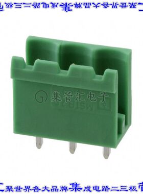 1748714 端子块连接器3POS接头公引脚带罩5.08mm绿色垂直通孔