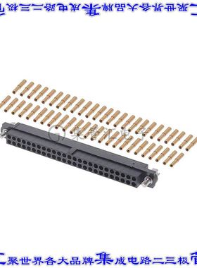 M80-4605005 矩形连接器50POS插座2排2mm母插口黑色压接镀金自由