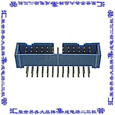 2-1761605-9 针座连接器26POS接头2排2.54mm公形插针通孔直角镀金