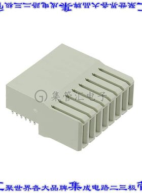 120943-6 背板连接器8POS插座母插口板边缘通孔直角灰色