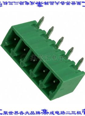 OSTOQ053251 端子块连接器5POS接头公引脚带罩3.81mm90DEG焊接