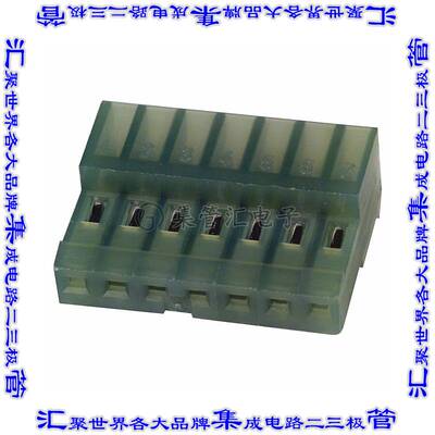 3-640443-7 矩形连接器7POS插座2.54mm母插口绿色IDC锡自由悬挂直