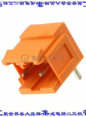 1351460000 端子块连接器2POS接头公引脚带罩5.08mm橙色90DEG通孔