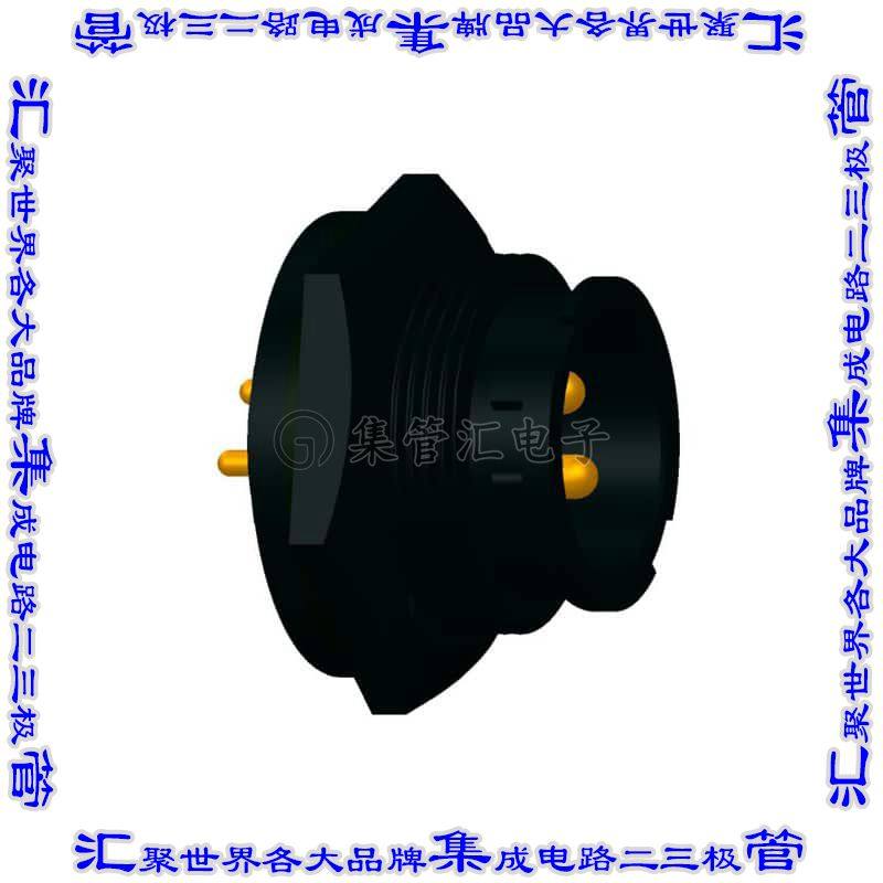 CC-03PMMP-LC7001 圆形连接器3POS插座公形引脚焊接镀金面板安装