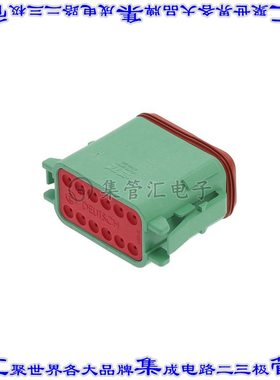 DT06-12SC-C015 矩形连接器外壳12POS插头2排母形插口灰色自由悬