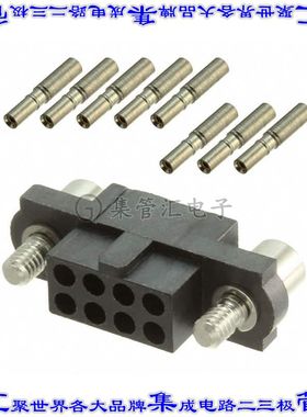 M80-4810842 矩形连接器8POS插座2排2mm母插口黑色压接镀金自由悬