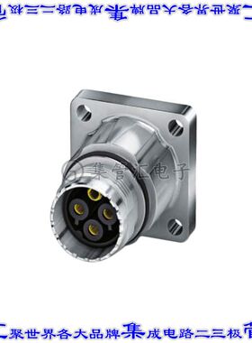 1619212 圆形连接器4(3+PE)插座外壳用于母插口银色面板安装