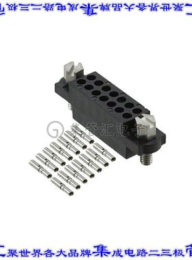 M80-4601442 矩形连接器14POS插座2排2mm母插口黑色压接镀金自由