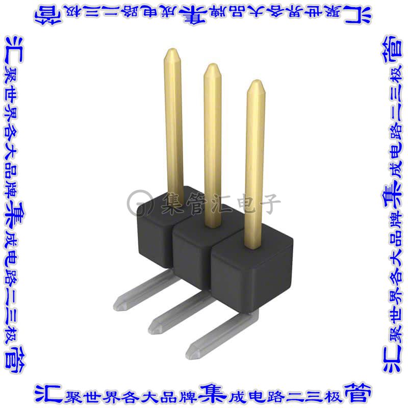 PBC03SGAN 针座连接器3POS分离式2.54mm公形插针通孔直角镀金