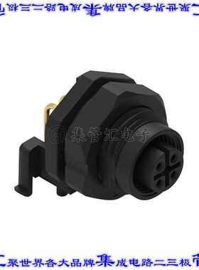 643240100404 圆形连接器4POS插座母插口螺钉镀金面板安装通孔直