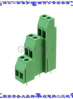 1723014 线对板连接器2POS接线端子3排5.08mm通孔水平带板