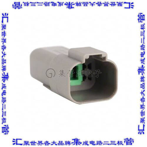 AT04-4P 矩形连接器外壳4POS插座2排公形引脚灰色自由悬挂