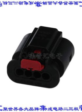 349004120 0349004120矩形连接器外壳4POS插座4mm母形插口黑色自