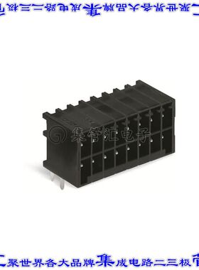 713-1425 端子块连接器10POS接头公引脚带罩2排3.5mm黑色90DEG通