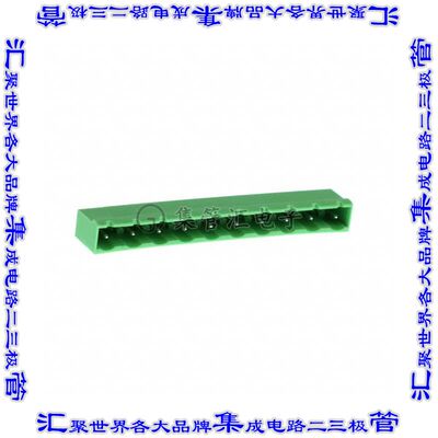 1766314 端子块连接器10POS接头公引脚带罩7.62mm绿色90DEG通孔