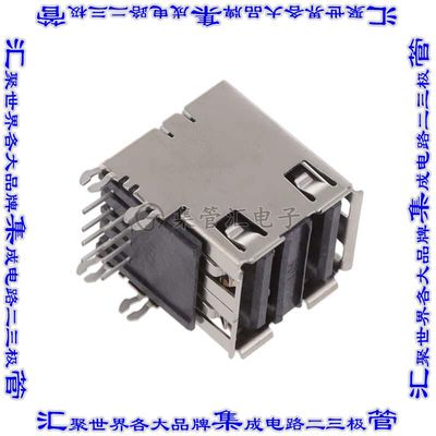 72309-7014BLF 连接器USB-A叠接式插座8POS USB 2.0通孔直角