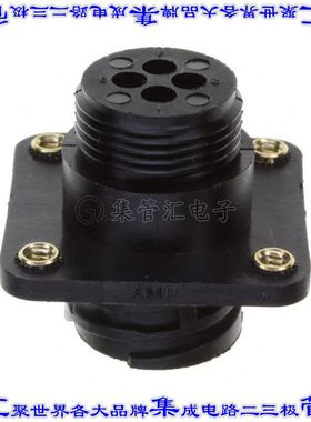 211102-1 圆形连接器4POS插座外壳用于母插口黑色面板安装