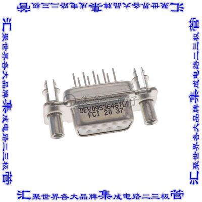 DEV09S364GTLF 连接器9POS插座母插口2排D-Sub通孔