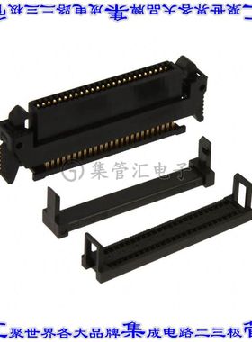 P25E-050S-EA 矩形连接器50POS插座2排1.27mm母插口黑色IDC镀金自
