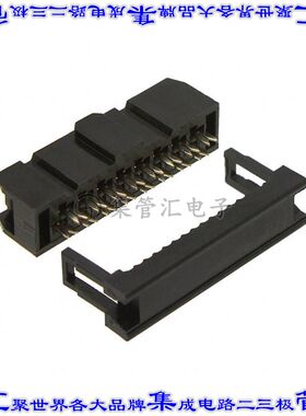 101-166 矩形连接器16POS插口2排2.54mm母插口黑色IDC镀金自由悬