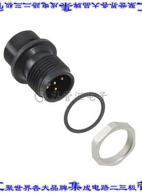 1436437 圆形连接器5POS插头公引脚焊杯镀金面板安装