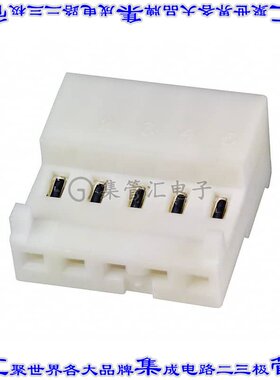 3-643814-5 矩形连接器5POS插座2.54mm母插口白色IDC锡自由悬挂直