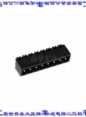 31030108 端子块连接器8POS接头公引脚带罩5mm黑色90DEG通孔