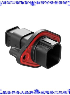 AT04-6P-PM15 矩形连接器外壳6POS插座2排公形引脚黑色面板安装