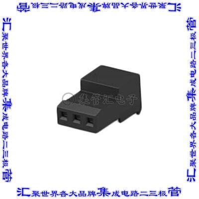 3-643828-3 矩形连接器3POS插座2.54mm母插口黑色IDC锡自由悬挂直