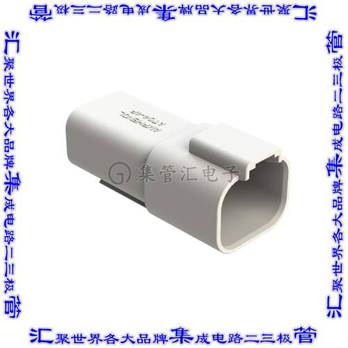 AT04-4P-WHT 矩形连接器外壳4POS插座2排公形引脚白色自由悬挂