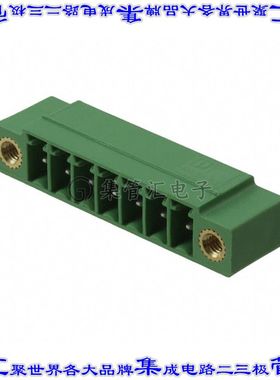 1843842 端子块连接器7POS接头公引脚带罩3.5mm绿色90DEG通孔