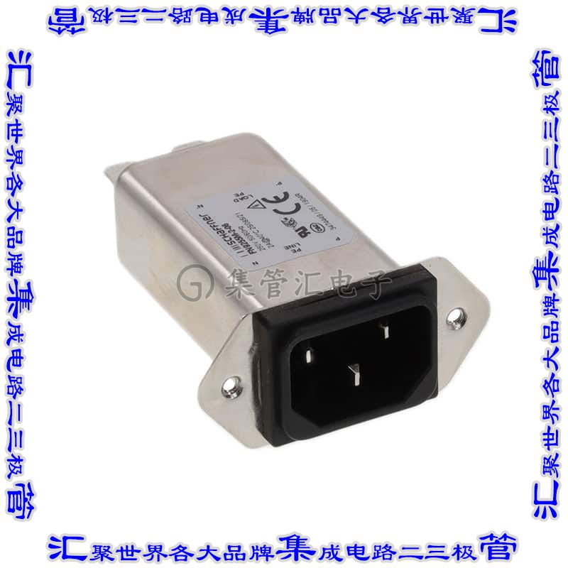 FN9255M-2-06 电源接入连接器3POS插座公型片状插脚IEC320-C14面